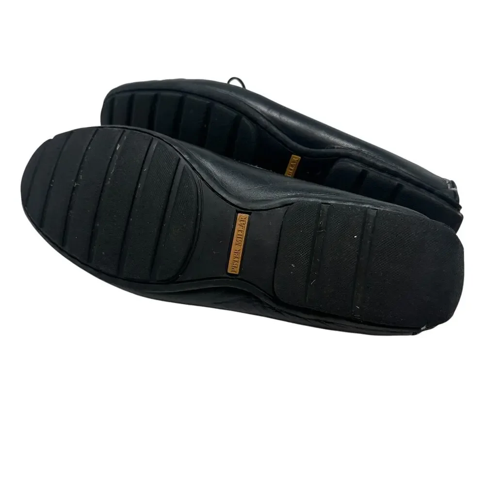 Peter Millar Pebbled Leather Driver Moc Loafers Black Driving Shoes‎ Men's 9M